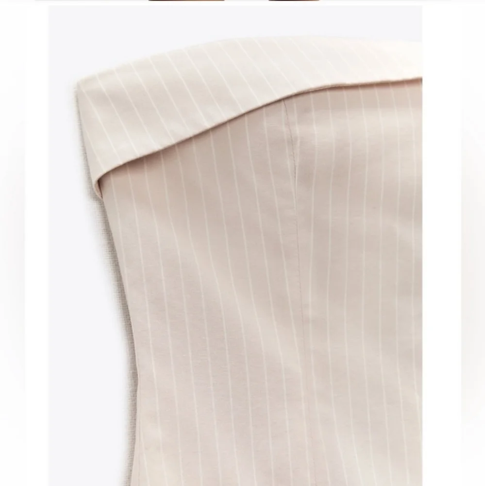 Zara Strapless Pleated Mini Dress size L - Picture 9 of 10